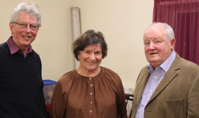 Keith Smith, Chairman of Totnes and Brixham Lib Dems, Baroness (Dr) Jenny Tonge and Tim Lewis, Treasurer of Totnes and Brixham Lib Dems.