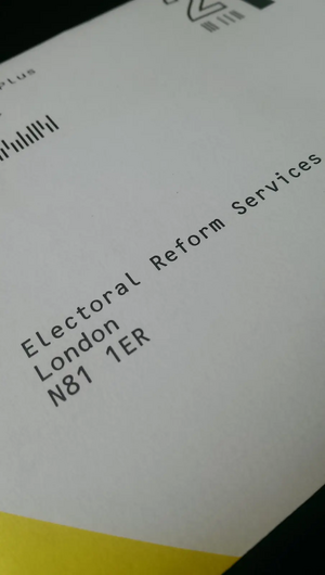 Electoral Ballot Services envelope / Electoral Reform Services / Postal Ballot Envelope / Election