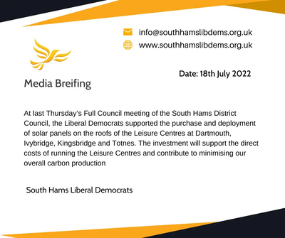 South Hams Statement 18/7/22