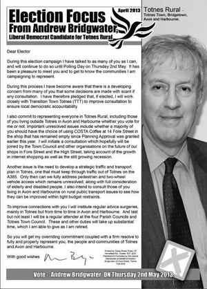 Andrew Bridgewater Lib Dem Focus (page 1)